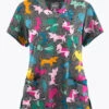 Butter-Soft Originals Paw Friends Pewter Women's 6-Pocket Scallop Neck Printed Scrub Top 1 Butter-Soft Originals Paw Friends Pewter Women's 6-Pocket Scallop Neck Printed Scrub Top -Fashion Clothing TS1194PFPW PHV 1