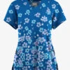 Butter-Soft Originals Boho Floral Royal Women's 2-Pocket Scallop Neck Printed Scrub Top -Fashion Clothing TS1197BFRL 100423 1