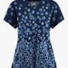 Butter-Soft Originals Jakarta Border Navy Women's 2-Pocket Scallop Neck Printed Scrub Top -Fashion Clothing TS1197JANV 100423 1