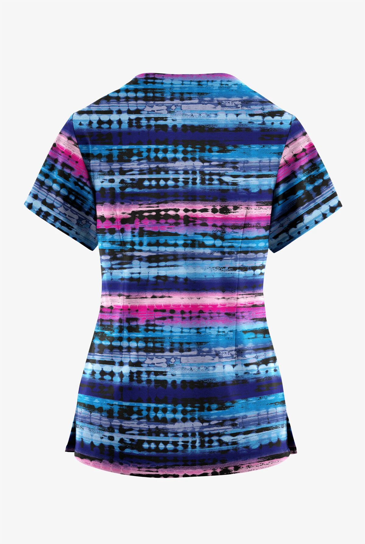 Butter-Soft Originals Rio Stripe Women's 2-Pocket Scallop Neck Printed Scrub Top 4 Butter-Soft Originals Rio Stripe Women's 2-Pocket Scallop Neck Printed Scrub Top - Image 2