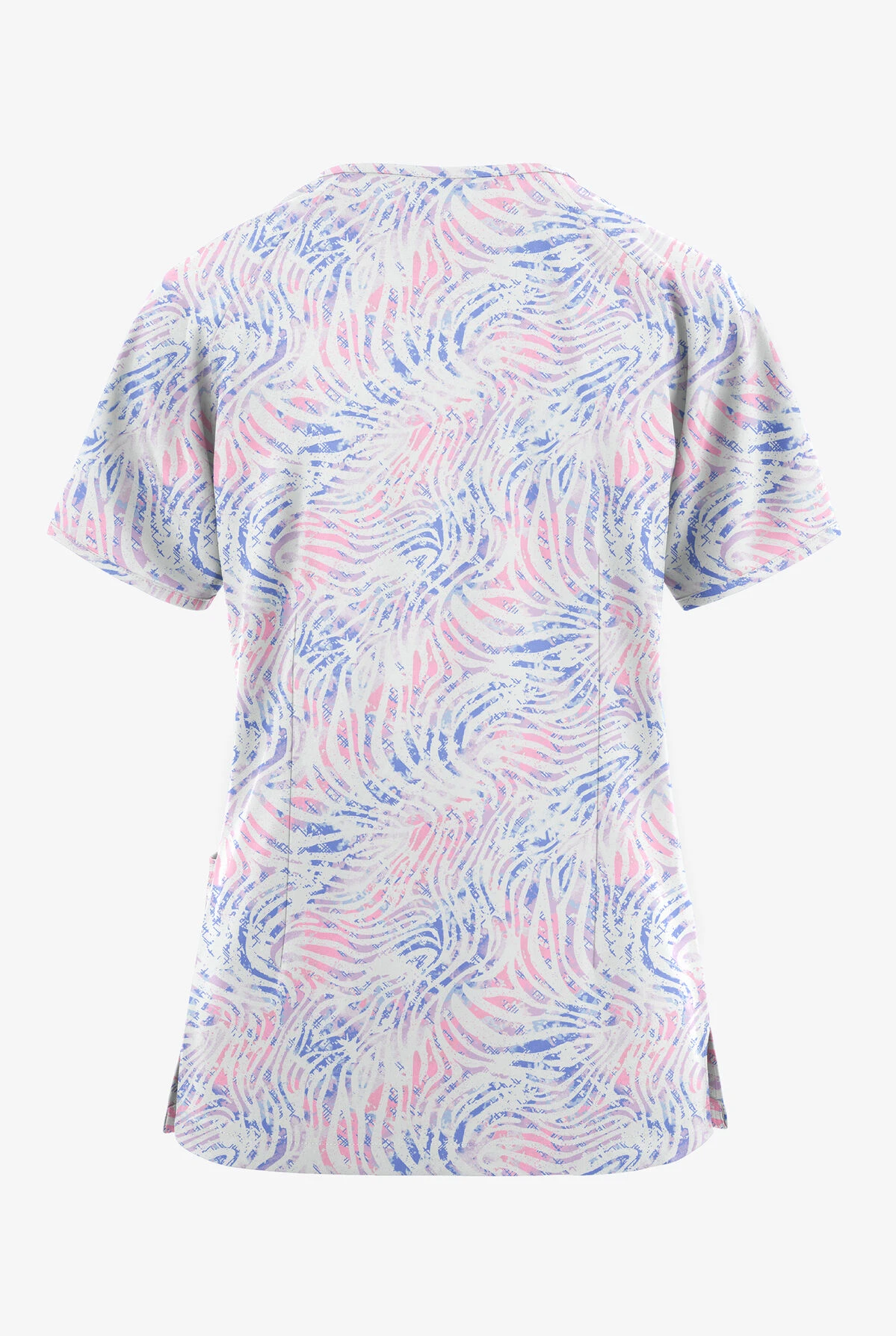 Butter-Soft Originals Abstract Zebra Women's 3-Pocket Mock Wrap Raglan Sleeve Printed Scrub Top 4 Butter-Soft Originals Abstract Zebra Women's 3-Pocket Mock Wrap Raglan Sleeve Printed Scrub Top - Image 2