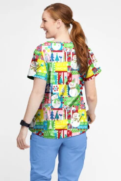 Butter-Soft Joyful Snowman Grass Green Women’s 4-Pocket V Notch-Neck Printed Scrub Top 7 Butter-Soft Joyful Snowman Grass Green Women’s 4-Pocket V Notch-Neck Printed Scrub Top -Fashion Clothing TS1531JSGG 3