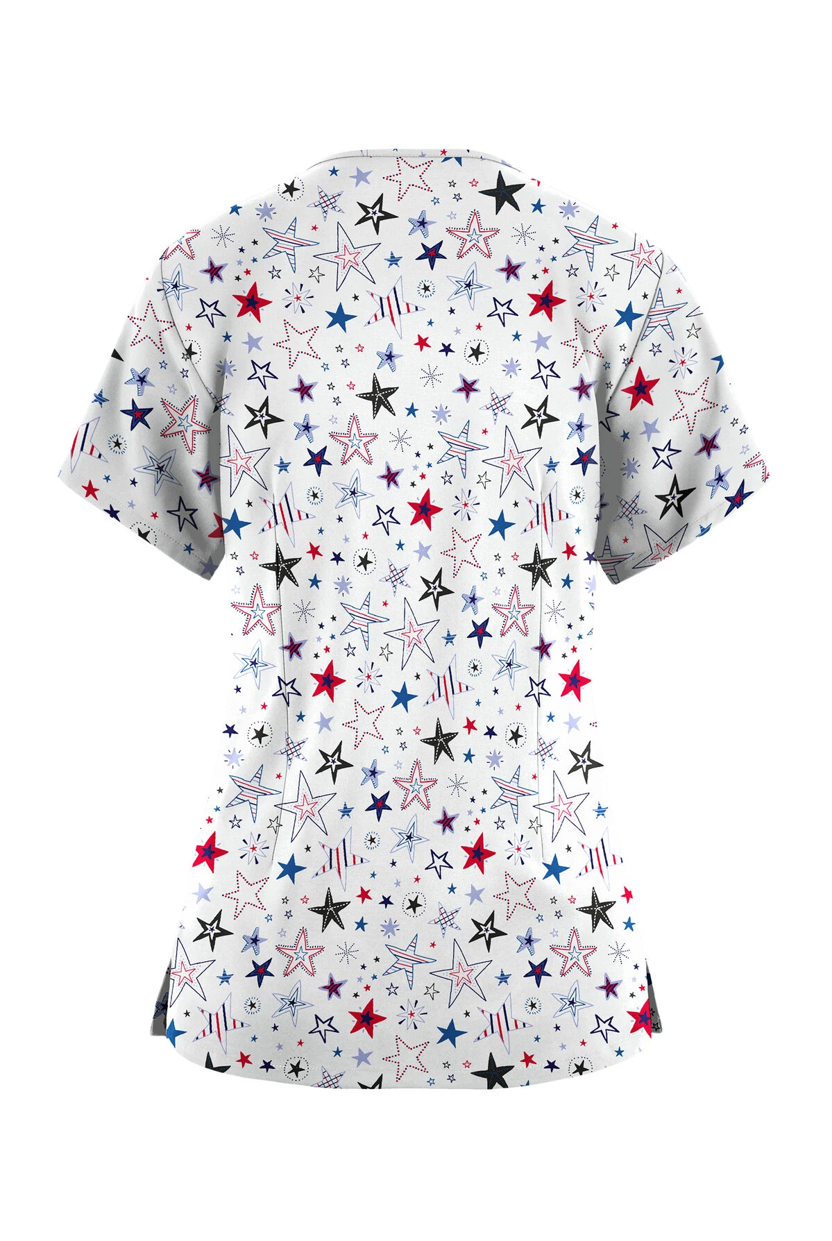 Butter-Soft Originals Summer Starburst Women's 3-Pocket Criss Cross Printed Scrub Top 4 Butter-Soft Originals Summer Starburst Women's 3-Pocket Criss Cross Printed Scrub Top - Image 2