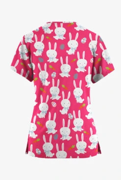 Butter-Soft Originals Easter Egg Hunt Fuchsia Women's 7-Pocket Curved V-Neck Printed Scrub Top 5 Butter-Soft Originals Easter Egg Hunt Fuchsia Women's 7-Pocket Curved V-Neck Printed Scrub Top -Fashion Clothing TS1638EHFC 100423 2