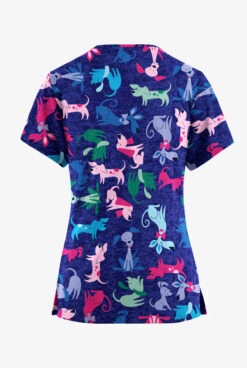 Butter-Soft Originals Paw Friends Navy Women's 7-Pocket Curved V-Neck Printed Scrub Top 5 Butter-Soft Originals Paw Friends Navy Women's 7-Pocket Curved V-Neck Printed Scrub Top -Fashion Clothing TS1638PFNV 2