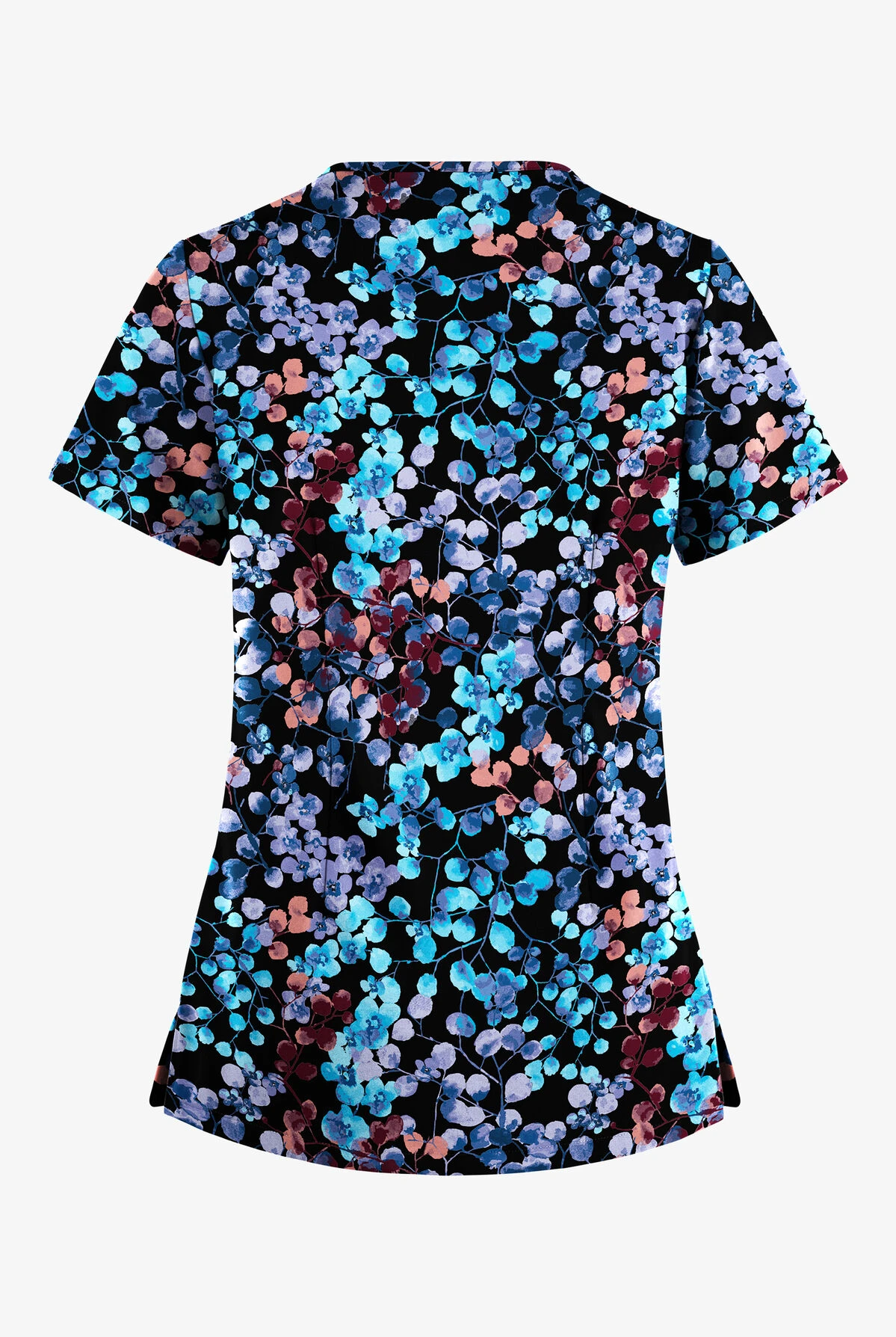 Easy STRETCH By Butter-Soft™ Floral Blossoms Women's 4-Pocket Lace Up V-Neck Printed Scrub Top 4 Easy STRETCH By Butter-Soft™ Floral Blossoms Women's 4-Pocket Lace Up V-Neck Printed Scrub Top - Image 2