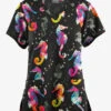 Butter-Soft Originals Relaxing Day Women's 4-Pocket Rounded V-Neck Printed Scrub Top -Fashion Clothing TS2697RDBL 092023 1