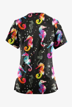 Butter-Soft Originals Relaxing Day Women's 4-Pocket Rounded V-Neck Printed Scrub Top -Fashion Clothing TS2697RDBL 092023 2