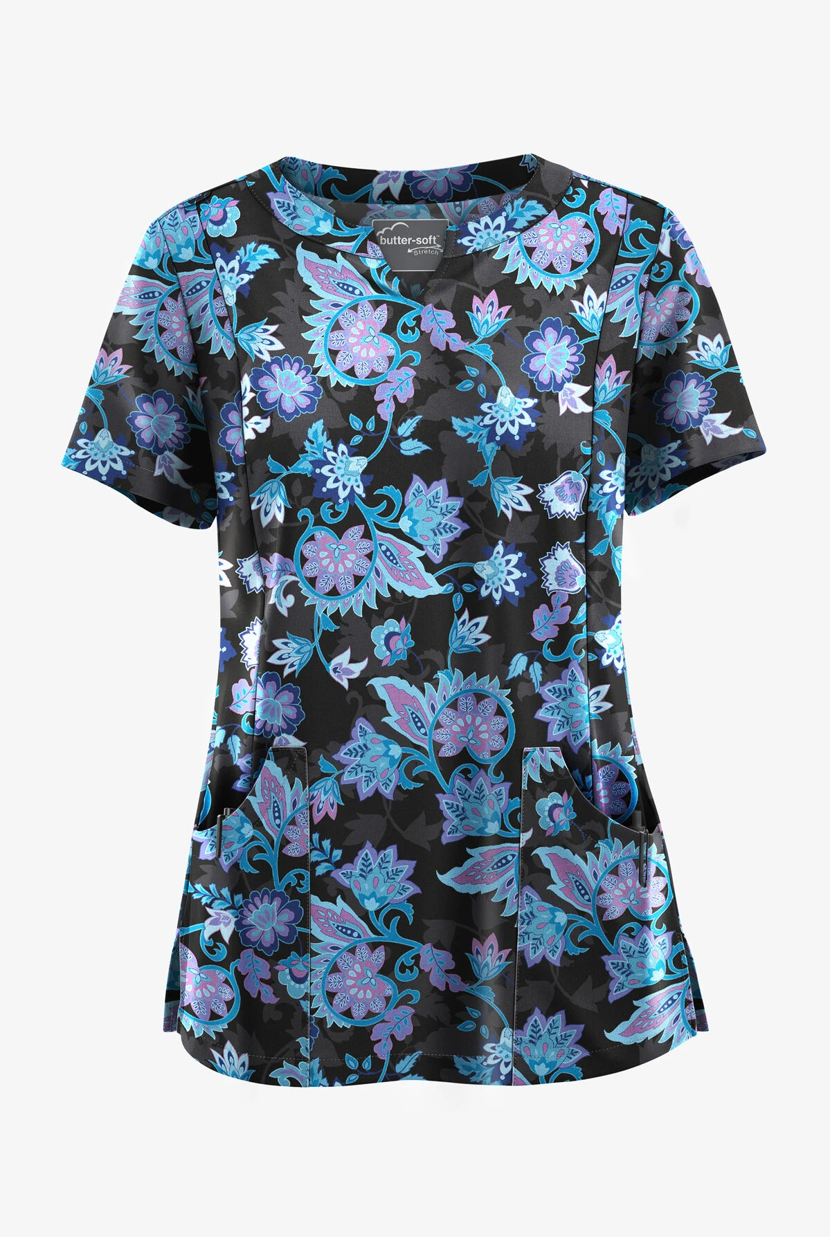 UA Butter-Soft STRETCH Jacobean Spring Women’s 4-Pocket Notch-Neck Printed Scrub Top 3 UA Butter-Soft STRETCH Jacobean Spring Women’s 4-Pocket Notch-Neck Printed Scrub Top