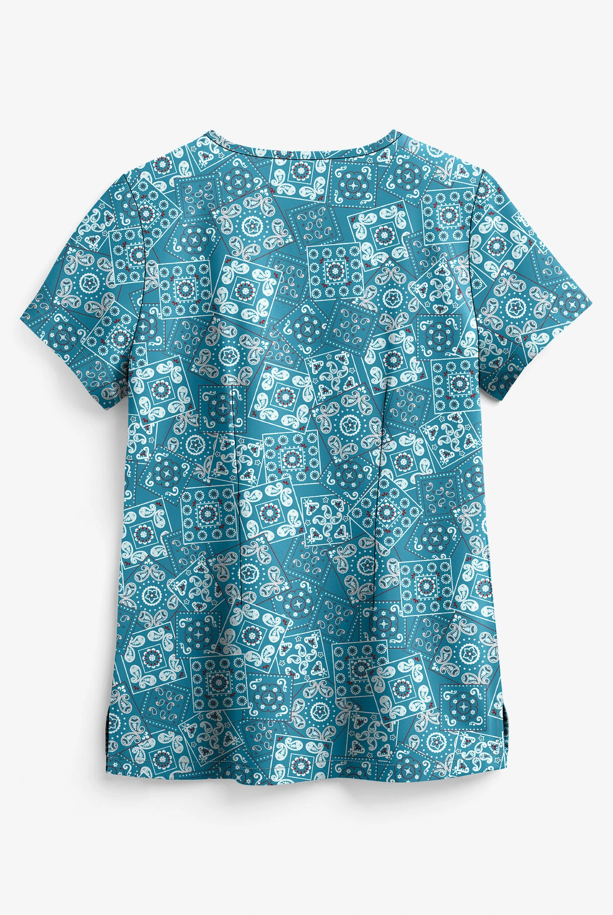 UA Butter-Soft STRETCH Bandana Paisley Women's 1-Pocket V-Neck Print Scrub Top 4 UA Butter-Soft STRETCH Bandana Paisley Women's 1-Pocket V-Neck Print Scrub Top - Image 2