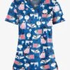 Butter-Soft Dreaming Pups Royal Women's 1-Pocket V-Neck Tuck-In Print Scrub Top 1 Butter-Soft Dreaming Pups Royal Women's 1-Pocket V-Neck Tuck-In Print Scrub Top -Fashion Clothing TS452DPRL 1