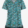 UA Butter-Soft STRETCH Day Dance Black Printed Women's 1-Pocket V-Neck Scrub Top 2 UA Butter-Soft STRETCH Day Dance Black Printed Women's 1-Pocket V-Neck Scrub Top -Fashion Clothing TS452DYD 1