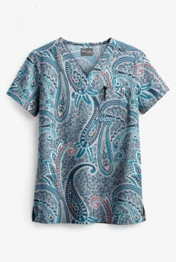 UA Butter-Soft STRETCH Floral Paisley Women's 1-Pocket V-Neck Print Scrub Top