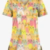 UA Butter-Soft STRETCH Party Time Guava Fizz Women's 1-Pocket V-Neck Tuck-In Printed Scrub Top -Fashion Clothing TS452PTGF 1