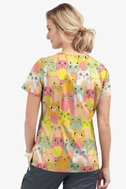 UA Butter-Soft STRETCH Party Time Guava Fizz Women's 1-Pocket V-Neck Tuck-In Printed Scrub Top -Fashion Clothing TS452PTGF 3