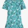 Butter-Soft Smiling Snowflakes Teal Women's 1-Pocket V-Neck Tuck-In Print Scrub Top 2 Butter-Soft Smiling Snowflakes Teal Women's 1-Pocket V-Neck Tuck-In Print Scrub Top -Fashion Clothing TS452SSTL 1