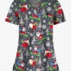 Butter-Soft Santa On Vacation Pewter Women's 1-Pocket V-Neck Tuck-In Print Scrub Top 1 Butter-Soft Santa On Vacation Pewter Women's 1-Pocket V-Neck Tuck-In Print Scrub Top -Fashion Clothing TS452SVPW 1