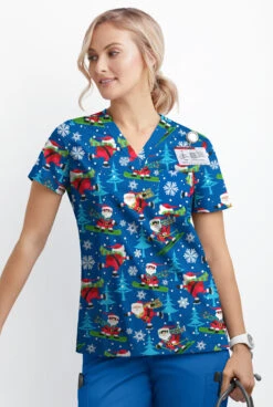 Butter-Soft Santa On Vacation Royal Women's 1-Pocket V-Neck Tuck-In Print Scrub Top 6 Butter-Soft Santa On Vacation Royal Women's 1-Pocket V-Neck Tuck-In Print Scrub Top -Fashion Clothing TS452SVRL 2