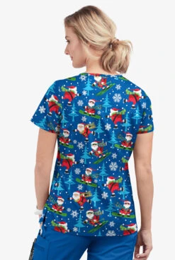 Butter-Soft Santa On Vacation Royal Women's 1-Pocket V-Neck Tuck-In Print Scrub Top 7 Butter-Soft Santa On Vacation Royal Women's 1-Pocket V-Neck Tuck-In Print Scrub Top -Fashion Clothing TS452SVRL 3