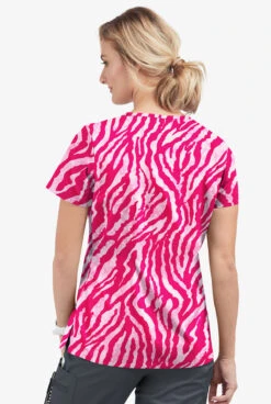 UA Butter-Soft STRETCH Tiger Fantasy Fuchsia Women's 1-Pocket V-Neck Tuck-In Printed Scrub Top 7 UA Butter-Soft STRETCH Tiger Fantasy Fuchsia Women's 1-Pocket V-Neck Tuck-In Printed Scrub Top -Fashion Clothing TS452TFFC 3