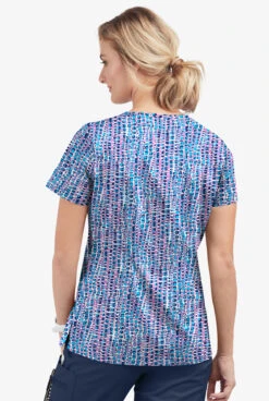UA Butter-Soft STRETCH Urban Animal Orchid Women's 1-Pocket V-Neck Tuck-In Printed Scrub Top -Fashion Clothing TS452UAOR 3