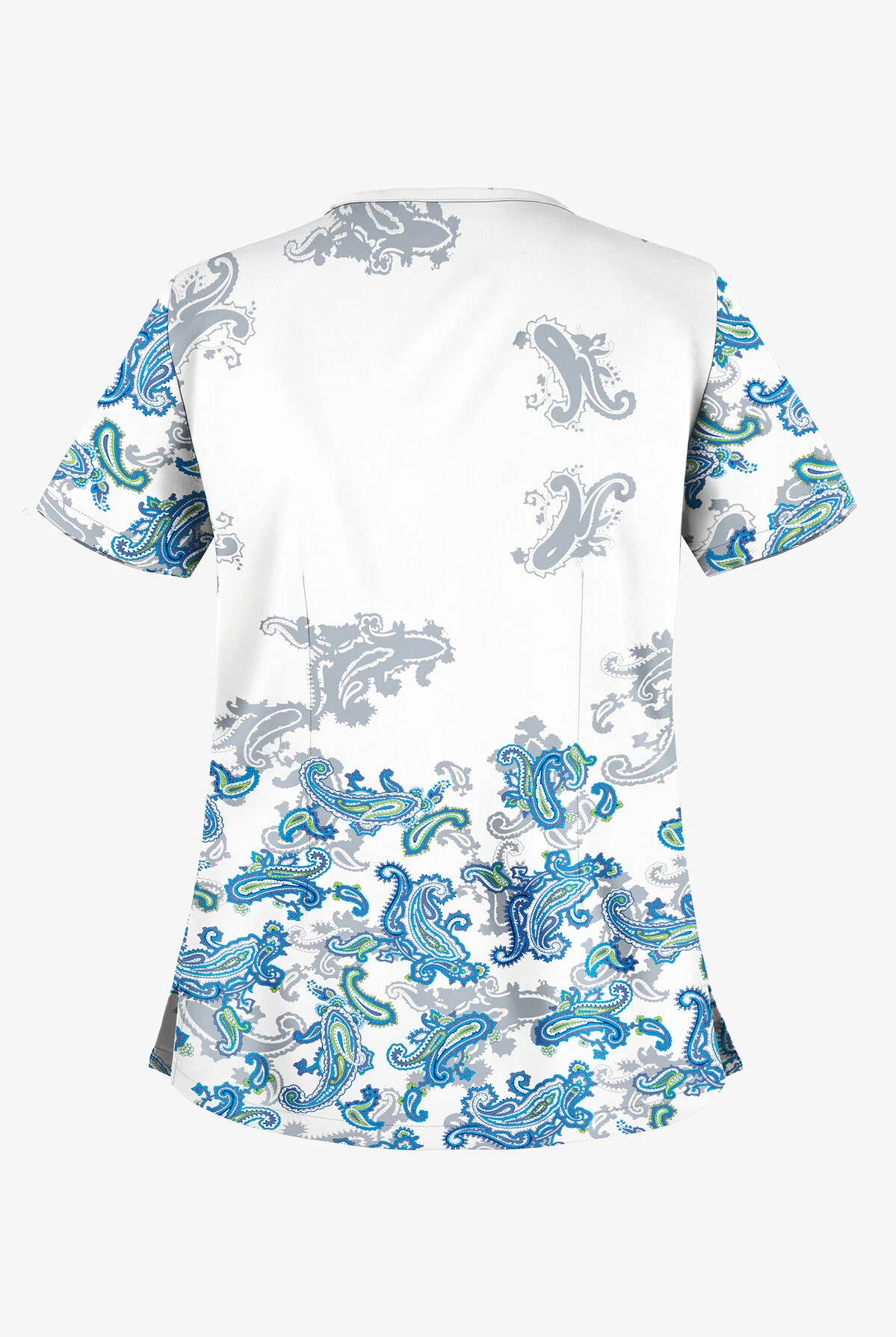 UA Butter-Soft STRETCH Paisley Shadows Women's 1-Pocket V-Neck Print Scrub Top 4 UA Butter-Soft STRETCH Paisley Shadows Women's 1-Pocket V-Neck Print Scrub Top - Image 2