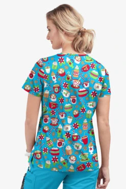 Butter-Soft X-Mas Coco Turquoise Women's 1-Pocket V-Neck Tuck-In Print Scrub Top 7 Butter-Soft X-Mas Coco Turquoise Women's 1-Pocket V-Neck Tuck-In Print Scrub Top -Fashion Clothing TS452XMTQ 3