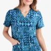 UA Butter-Soft STRETCH Dondo Patchwork Navy Women's 2-Pocket V-Neck Print Scrub Top 2 UA Butter-Soft STRETCH Dondo Patchwork Navy Women's 2-Pocket V-Neck Print Scrub Top -Fashion Clothing TS542DPY 1