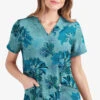 UA Butter-Soft STRETCH Garden Lilies Aqua Moon Women's 2-Pocket V-Neck Print Scrub Top 2 UA Butter-Soft STRETCH Garden Lilies Aqua Moon Women's 2-Pocket V-Neck Print Scrub Top -Fashion Clothing TS542GLQ 1