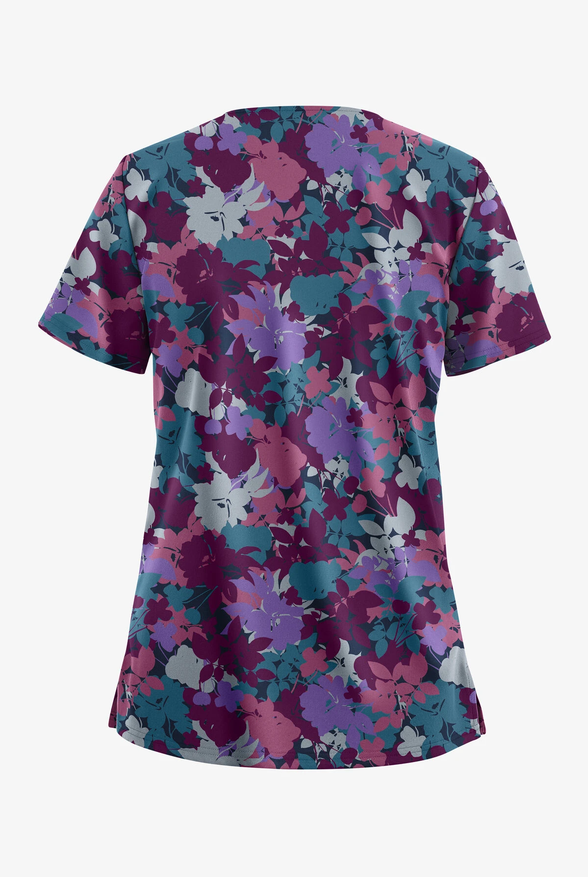 UA Butter-Soft STRETCH Layered Floral Navy Women's 2-Pocket V-Neck Print Scrub Top 5 UA Butter-Soft STRETCH Layered Floral Navy Women's 2-Pocket V-Neck Print Scrub Top - Image 3
