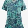 UA Butter-Soft STRETCH Mixed Medallion Navy Women's 2-Pocket V-Neck Print Scrub Top -Fashion Clothing TS542MMNY 1