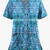 UA Butter-Soft STRETCH Romanian Ikat Dew Drop Women's 2-Pocket V-Neck Print Scrub Top 1 UA Butter-Soft STRETCH Romanian Ikat Dew Drop Women's 2-Pocket V-Neck Print Scrub Top -Fashion Clothing TS542RIDD 1