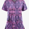 UA Butter-Soft STRETCH Romanian Ikat Orchid Women's 2-Pocket V-Neck Print Scrub Top 2 UA Butter-Soft STRETCH Romanian Ikat Orchid Women's 2-Pocket V-Neck Print Scrub Top -Fashion Clothing TS542RIOR 1