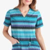 UA Butter-Soft STRETCH Reigning Stripes Turquoise Women's 2-Pocket V-Neck Print Scrub Top 2 UA Butter-Soft STRETCH Reigning Stripes Turquoise Women's 2-Pocket V-Neck Print Scrub Top -Fashion Clothing TS542RST 1