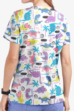 UA Butter-Soft STRETCH Stompin' Dino Orchid Women's 2-Pocket V-Neck Printed Scrub Top 7 UA Butter-Soft STRETCH Stompin' Dino Orchid Women's 2-Pocket V-Neck Printed Scrub Top -Fashion Clothing TS542SDOR 3