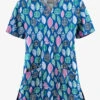 UA Butter-Soft STRETCH Swedish Leaves Royal Women's 2-Pocket V-Neck Print Scrub Top 2 UA Butter-Soft STRETCH Swedish Leaves Royal Women's 2-Pocket V-Neck Print Scrub Top -Fashion Clothing TS542SWRL 100523 1