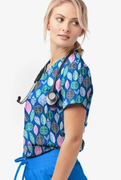 UA Butter-Soft STRETCH Swedish Leaves Royal Women's 2-Pocket V-Neck Print Scrub Top 7 UA Butter-Soft STRETCH Swedish Leaves Royal Women's 2-Pocket V-Neck Print Scrub Top -Fashion Clothing TS542SWRL 100523 3
