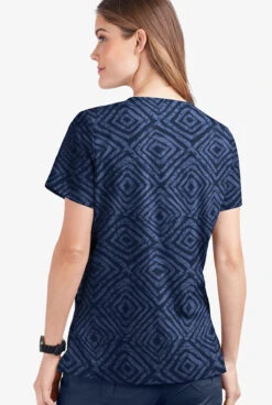 UA Butter-Soft STRETCH Tie-Dye Tiles Navy Women's 2-Pocket V-Neck Print Scrub Top 7 UA Butter-Soft STRETCH Tie-Dye Tiles Navy Women's 2-Pocket V-Neck Print Scrub Top -Fashion Clothing TS542TDT 3