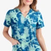 UA Butter-Soft STRETCH Watercolor Splash Aqua Moon Women's 2-Pocket V-Neck Print Scrub Top 2 UA Butter-Soft STRETCH Watercolor Splash Aqua Moon Women's 2-Pocket V-Neck Print Scrub Top -Fashion Clothing TS542WCQ 1