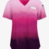 Easy STRETCH By Butter-Soft™ Calming Waves Women's 3-Pocket V-Neck Tuck-In Printed Scrub Top -Fashion Clothing TS543CWEG 100523 1
