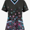 UA Butter-Soft STRETCH Bright Hearts Black Printed Women's V-Neck 3 Pocket Scrub Top 2 UA Butter-Soft STRETCH Bright Hearts Black Printed Women's V-Neck 3 Pocket Scrub Top -Fashion Clothing TS5542BHBL 092223 1