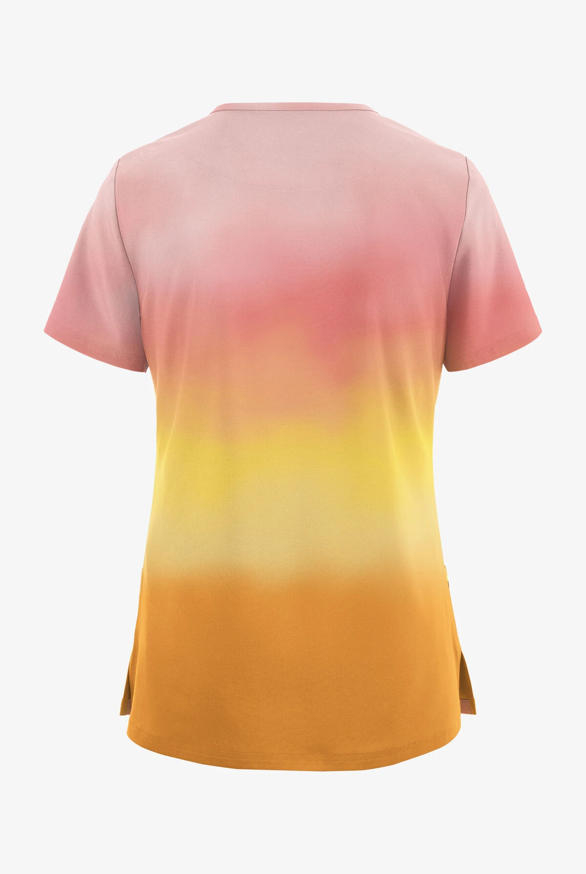 UA Butter-Soft STRETCH Evening Sky Ombre Apricot Sunset Women's 3-Pocket V-Neck With Trim Scrub Top 4 UA Butter-Soft STRETCH Evening Sky Ombre Apricot Sunset Women's 3-Pocket V-Neck With Trim Scrub Top - Image 2