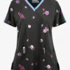 UA Butter-Soft STRETCH Fall Blossom Women's V-Neck 3 Pocket Printed Scrub Top -Fashion Clothing TS5542FLBL 092223 1