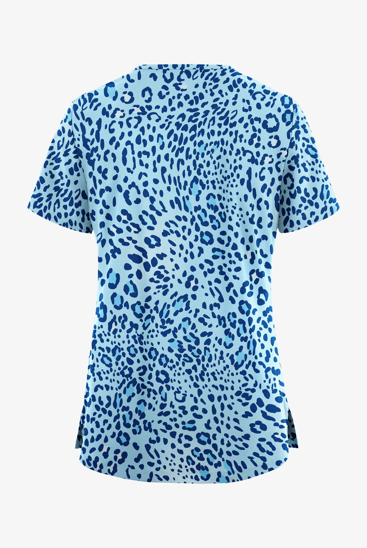 UA Butter-Soft STRETCH Summer Animal Royal Women's 3-Pocket V-Neck With Sport Trim Scrub Top 4 UA Butter-Soft STRETCH Summer Animal Royal Women's 3-Pocket V-Neck With Sport Trim Scrub Top - Image 2