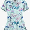 Butter-Soft Chalked Floral Cooling Oasis Women's 2-Pocket Key-Hole Neck Detailed Print Scrub Top 2 Butter-Soft Chalked Floral Cooling Oasis Women's 2-Pocket Key-Hole Neck Detailed Print Scrub Top -Fashion Clothing TS565COA 1