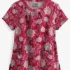Butter-Soft Winter Breeze Red Women's 2-Pocket Key-Hole Neck Detailed Print Scrub Top 1 Butter-Soft Winter Breeze Red Women's 2-Pocket Key-Hole Neck Detailed Print Scrub Top -Fashion Clothing TS565WZR 1
