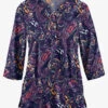 Butter-Soft Elegant Paisley Navy Women's 2-Pocket Round Neckline Print Scrub Top 1 Butter-Soft Elegant Paisley Navy Women's 2-Pocket Round Neckline Print Scrub Top -Fashion Clothing TS584EPNY 1