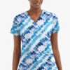 UA Butter-Soft STRETCH Belize Ikat Turquoise Women's 2-Angled Welt Pocket V-Neck Printed Scrub Top 2 UA Butter-Soft STRETCH Belize Ikat Turquoise Women's 2-Angled Welt Pocket V-Neck Printed Scrub Top -Fashion Clothing TS631BITQ 100523 1