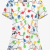 Butter-Soft Fairy Lights Women's 2-Pocket Angled Welt V-Neck Print Scrub Top 1 Butter-Soft Fairy Lights Women's 2-Pocket Angled Welt V-Neck Print Scrub Top -Fashion Clothing TS631FLWT 1