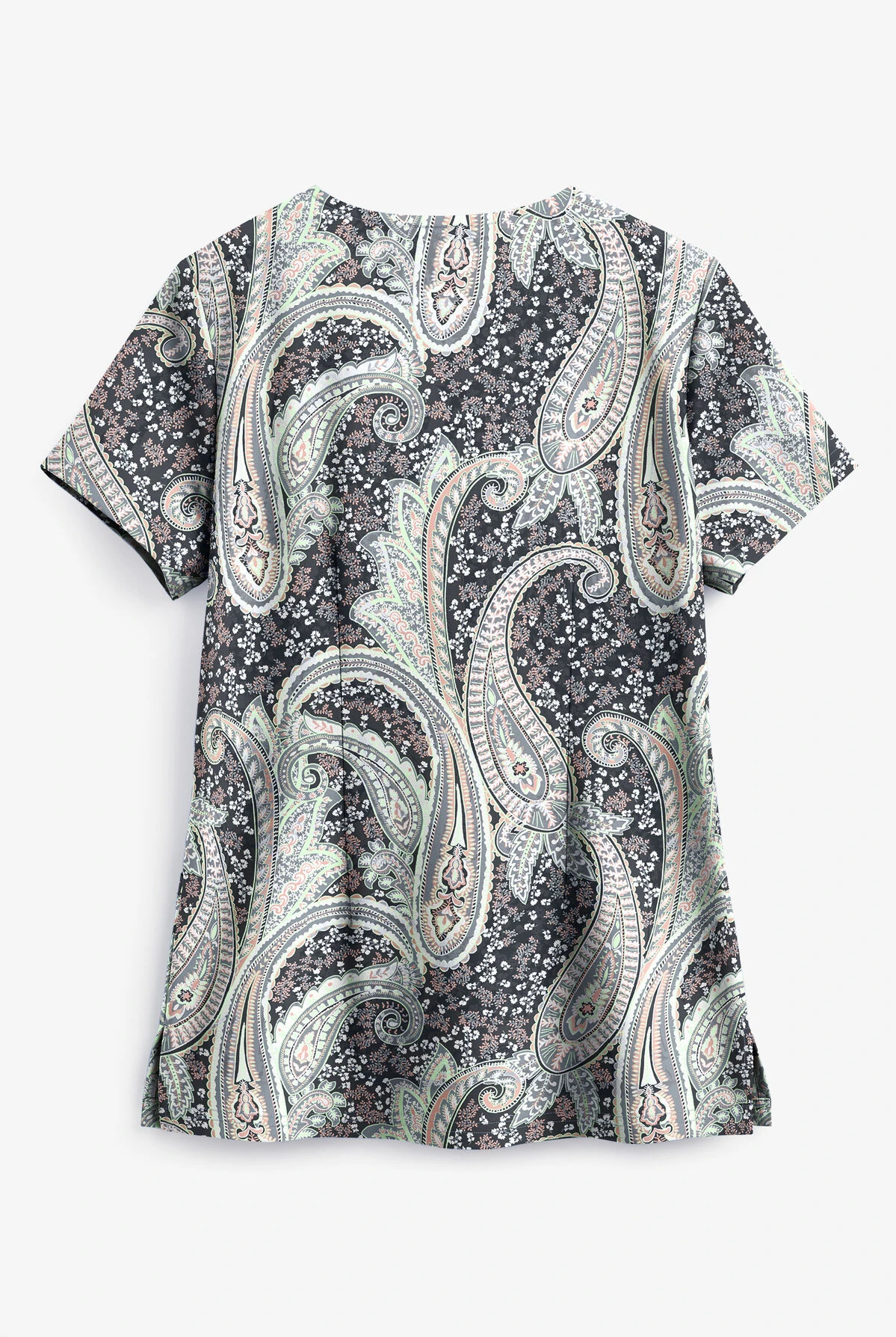 UA Butter-Soft STRETCH Floral Paisley Women's 2-Pocket V-Neck Print Scrub Top 4 UA Butter-Soft STRETCH Floral Paisley Women's 2-Pocket V-Neck Print Scrub Top - Image 2